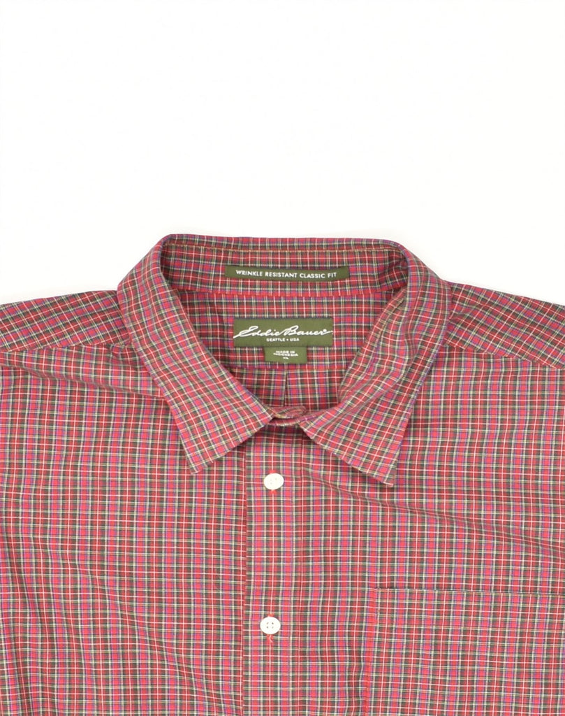 EDDIE BAUER Mens Wrinkle Resistant Classic Fit Shirt XL Red Check Cotton | Vintage Eddie Bauer | Thrift | Second-Hand Eddie Bauer | Used Clothing | Messina Hembry 