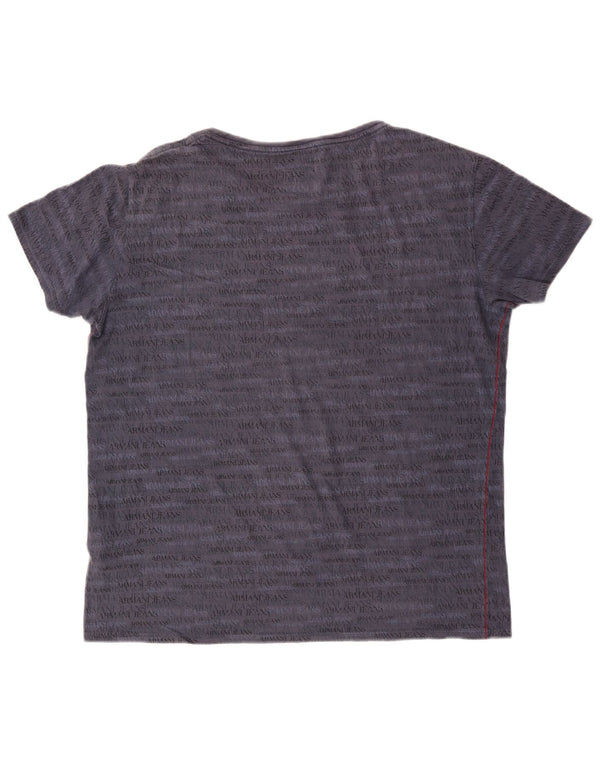 ARMANI JEANS Mens Slim Graphic T-Shirt Top 2XL Navy Blue