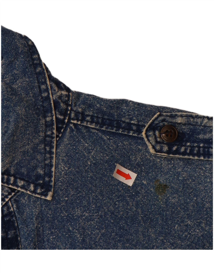 VINTAGE Mens Denim Shirt Medium Blue