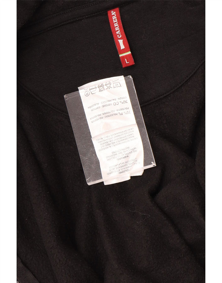 CARRERA Mens Zip Hoodie Sweater Large Black Polyester
