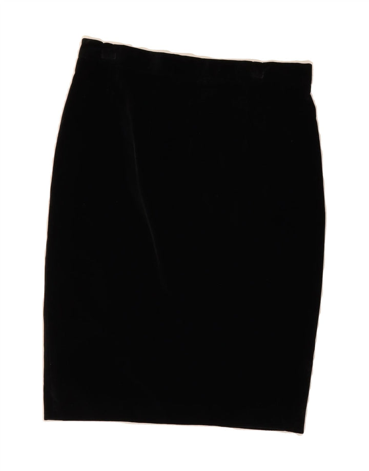 VINTAGE Womens Pencil Skirt IT 44 Medium W28  Black Cotton Vintage Vintage and Second-Hand Vintage from Messina Hembry 