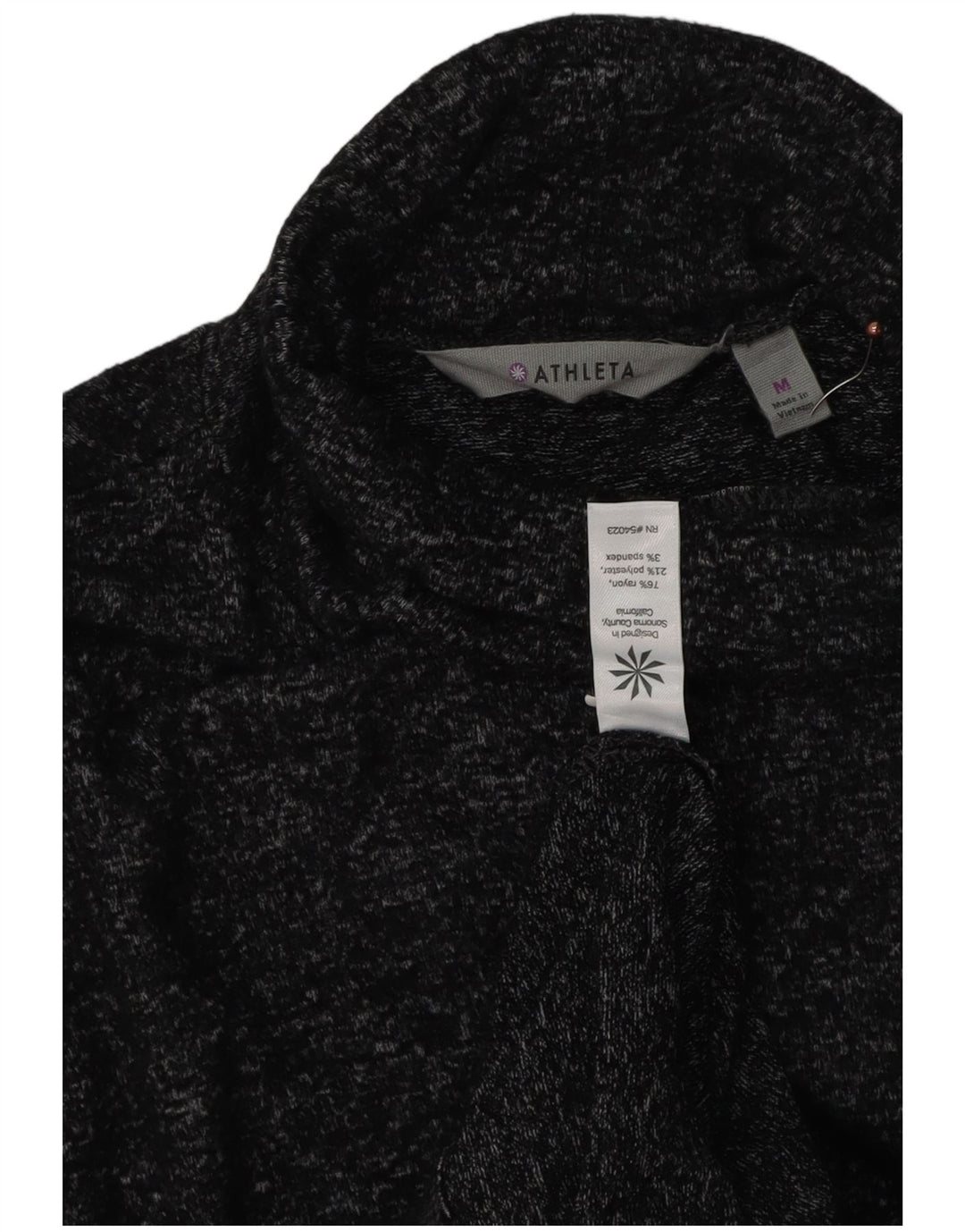 Athleta Womens Roll Neck Jumper Dress UK 14 Medium Navy Blue Flecked Rayon