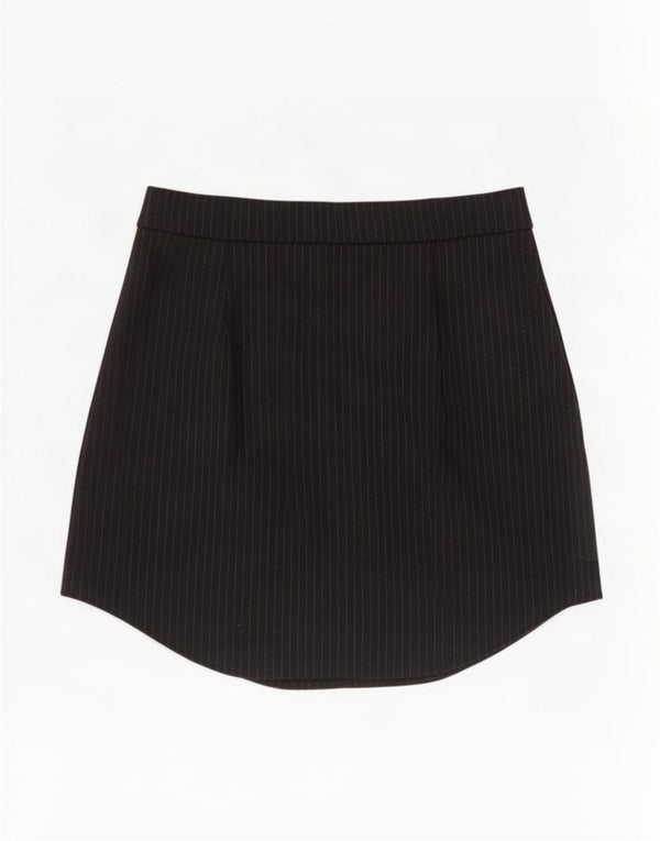 Zara Womens Mini Skirt XS W24 Black Pinstripe