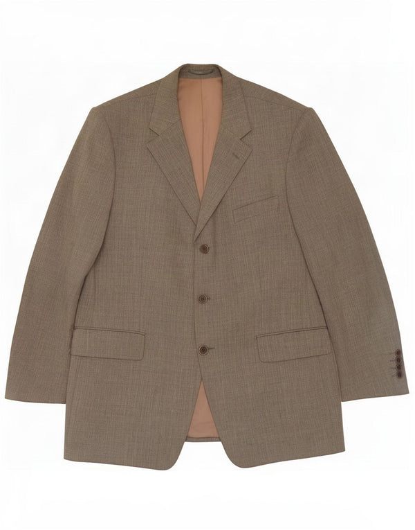 Yves Saint Laurent Mens 3 Button Blazer Jacket IT 52 XL Grey Virgin Wool