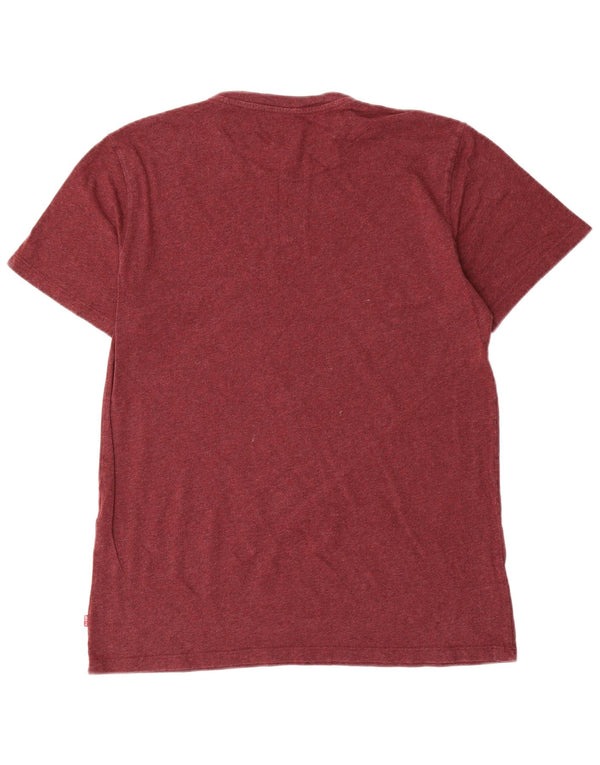 Levi's Mens Graphic T-Shirt Top Large Maroon Flecked