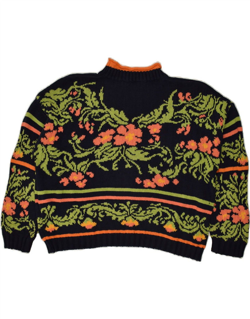 BENETTON Womens Oversized Turtle Neck Jumper Sweater UK 14 Medium Black | Vintage Benetton | Thrift | Second-Hand Benetton | Used Clothing | Messina Hembry 