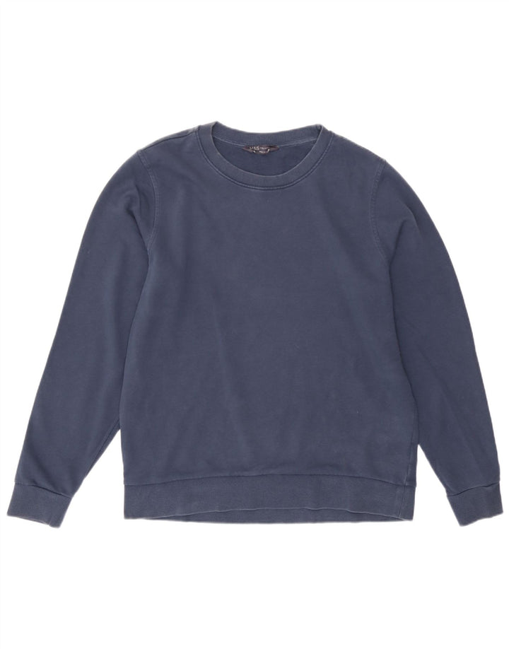 Marks & Spencer Womens Sweatshirt Jumper UK 14 Large Navy Blue Cotton