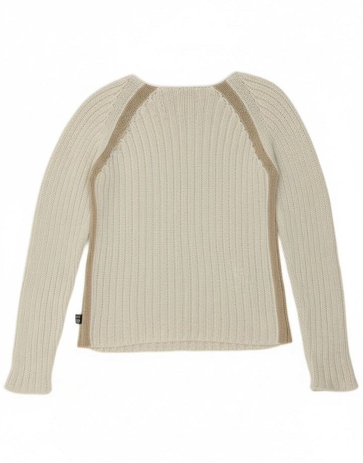 Killer Loop Womens Boat Neck Jumper Sweater UK 10 Small White Striped