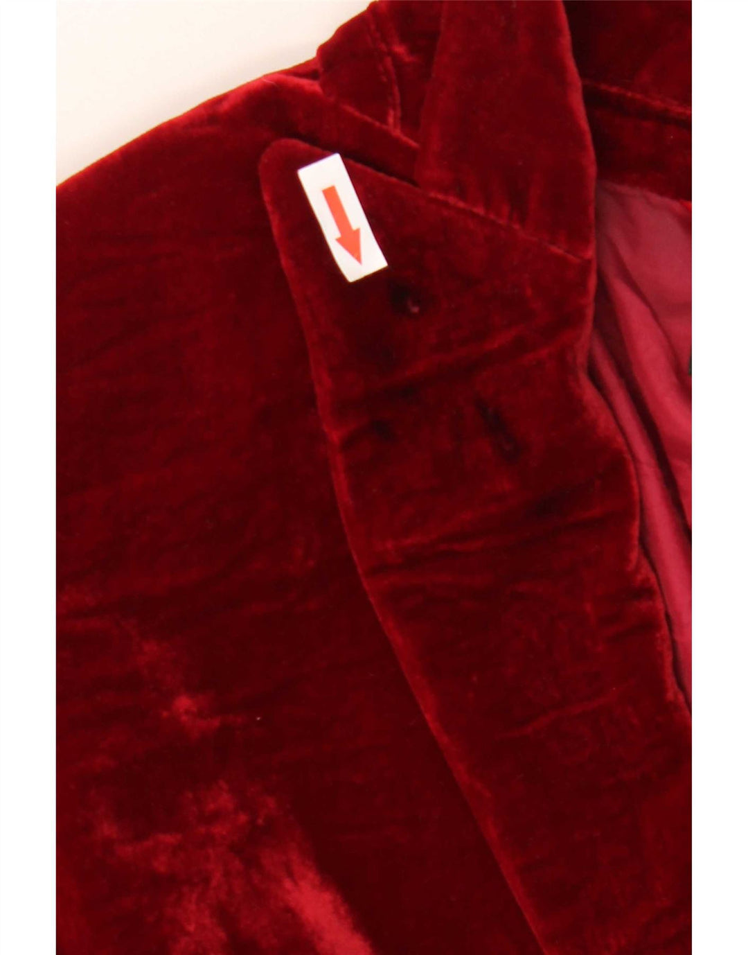 Massimo Dutti Womens 1 Button Velvet Blazer Jacket EU 44 XL Red Viscose