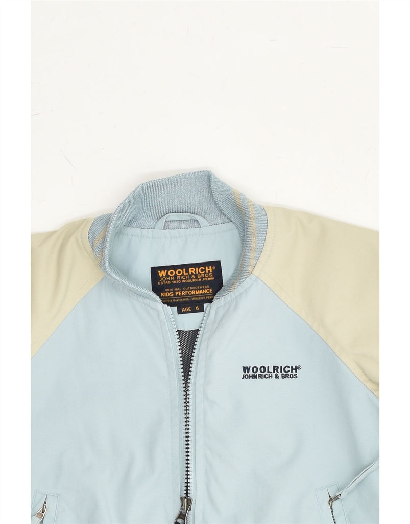 WOOLRICH Boys Bomber Jacket 5-6 Years Blue Colourblock Polyester | Vintage Woolrich | Thrift | Second-Hand Woolrich | Used Clothing | Messina Hembry 