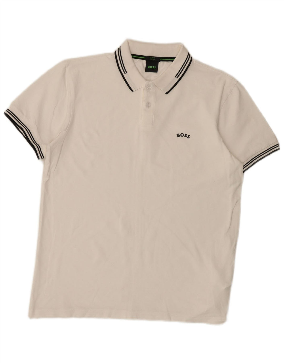 Hugo Boss Mens Slim Fit Polo Shirt Medium White Cotton
