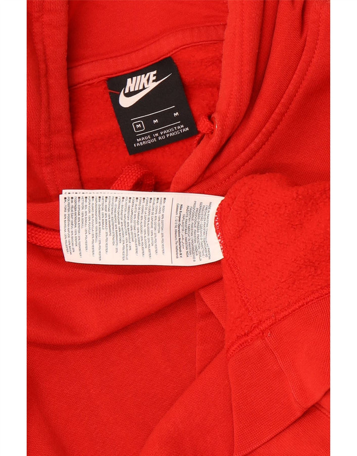 NIKE Mens Hoodie Jumper Medium Red Cotton