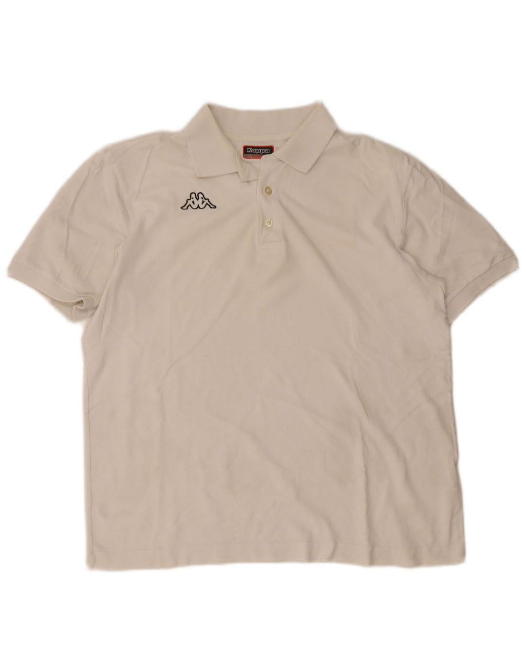 Kappa Mens Polo Shirt XL White Cotton