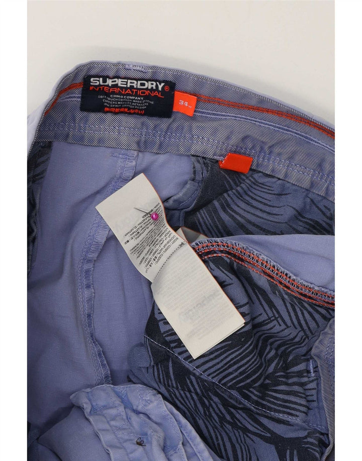 Superdry Mens Chino Shorts W34 Large Purple Cotton
