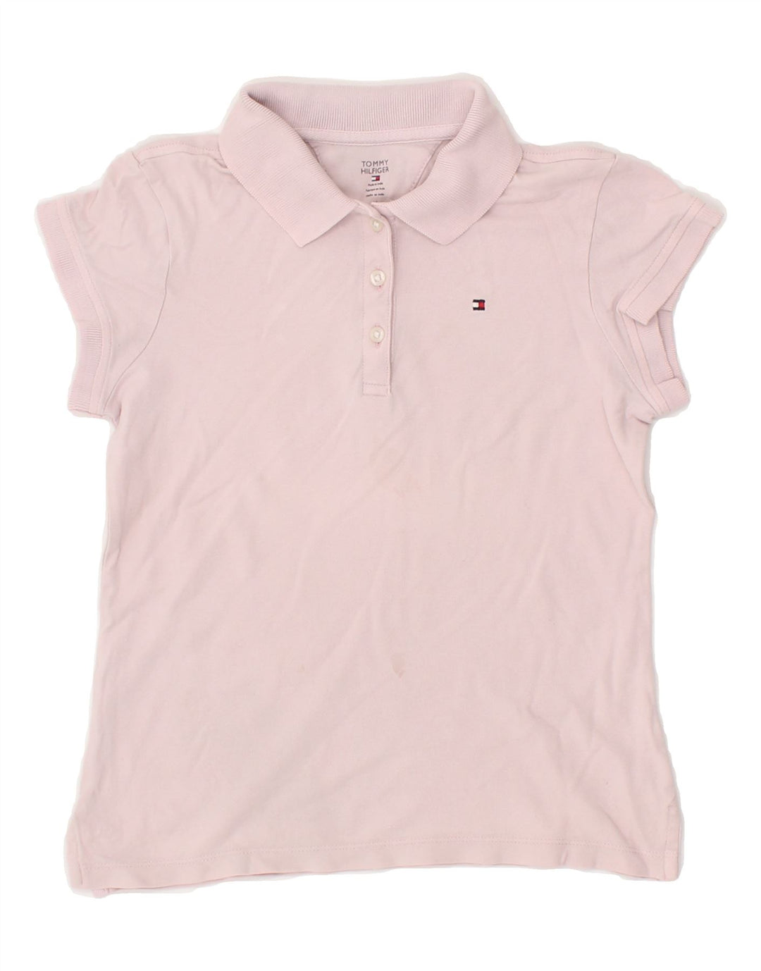 TOMMY HILFIGER Girls Polo Shirt 8-9 Years Medium Pink Vintage Tommy Hilfiger and Second-Hand Tommy Hilfiger from Messina Hembry 