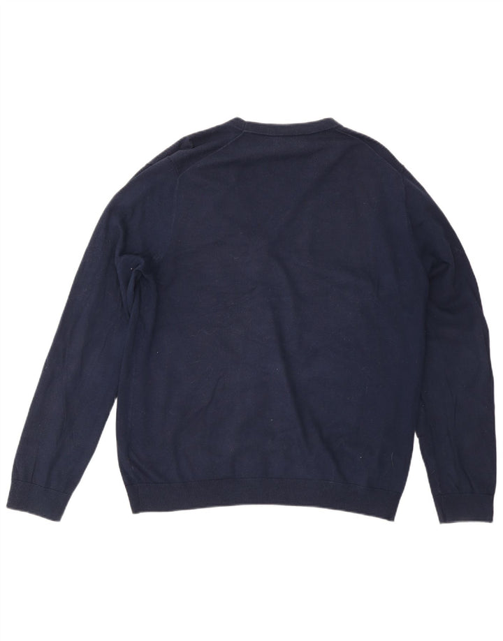 Marks & Spencer Mens Cardigan Sweater Large Navy Blue Cotton