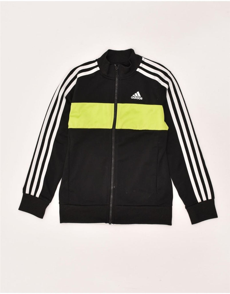 ADIDAS Boys Tracksuit Top Jacket 7-8 Years Black Colourblock Polyester | Vintage Adidas | Thrift | Second-Hand Adidas | Used Clothing | Messina Hembry 