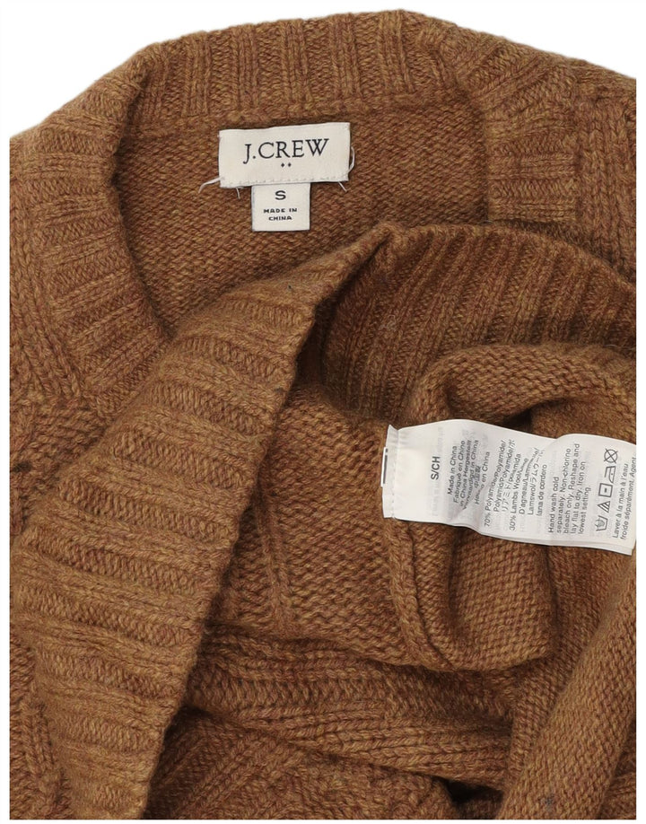 J. Crew Womens Crew Neck Jumper Sweater UK 10 Small Brown Polyamide