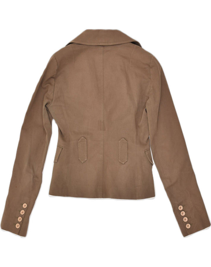 PATRIZIA PEPE Womens 2 Button Blazer Jacket IT 40 Small Brown Cotton | Vintage Patrizia Pepe | Thrift | Second-Hand Patrizia Pepe | Used Clothing | Messina Hembry 