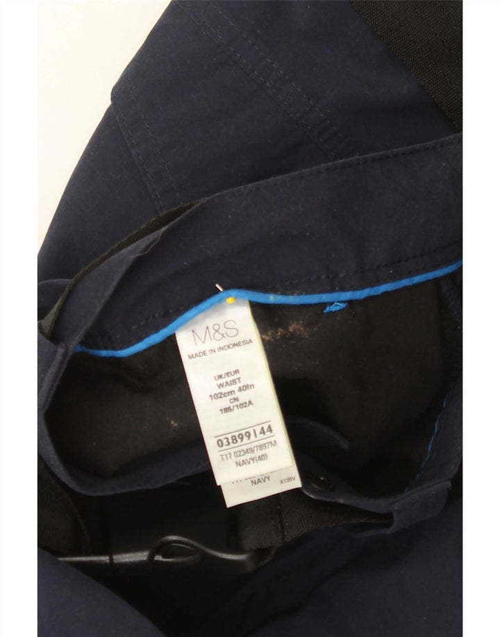 Marks & Spencer Mens Cargo Shorts W40 XL Navy Blue Cotton