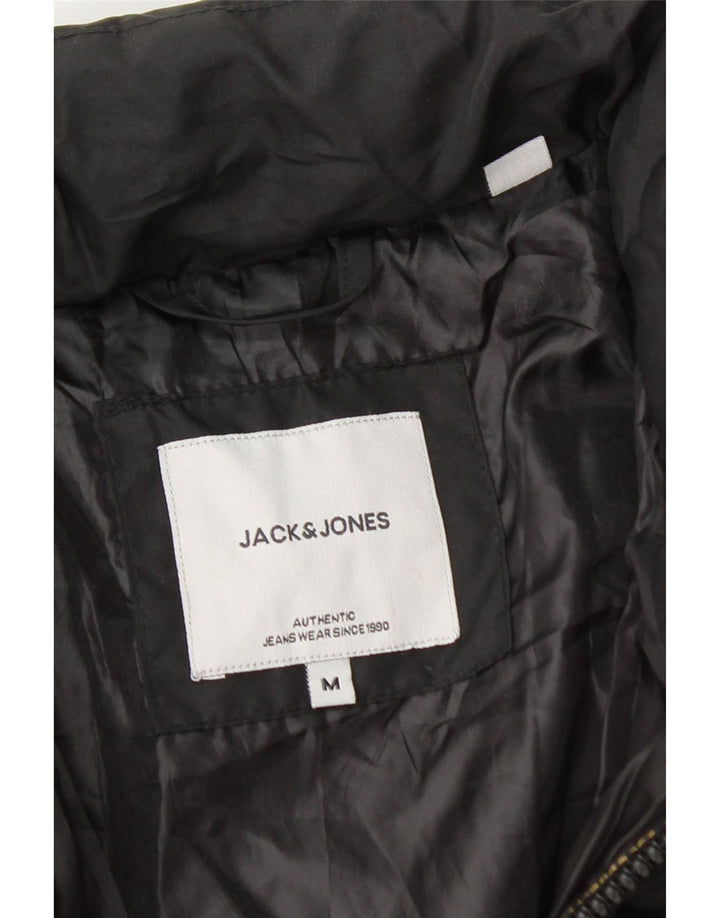 Jack & Jones Mens Padded Jacket UK 38 Medium Yellow Colourblock
