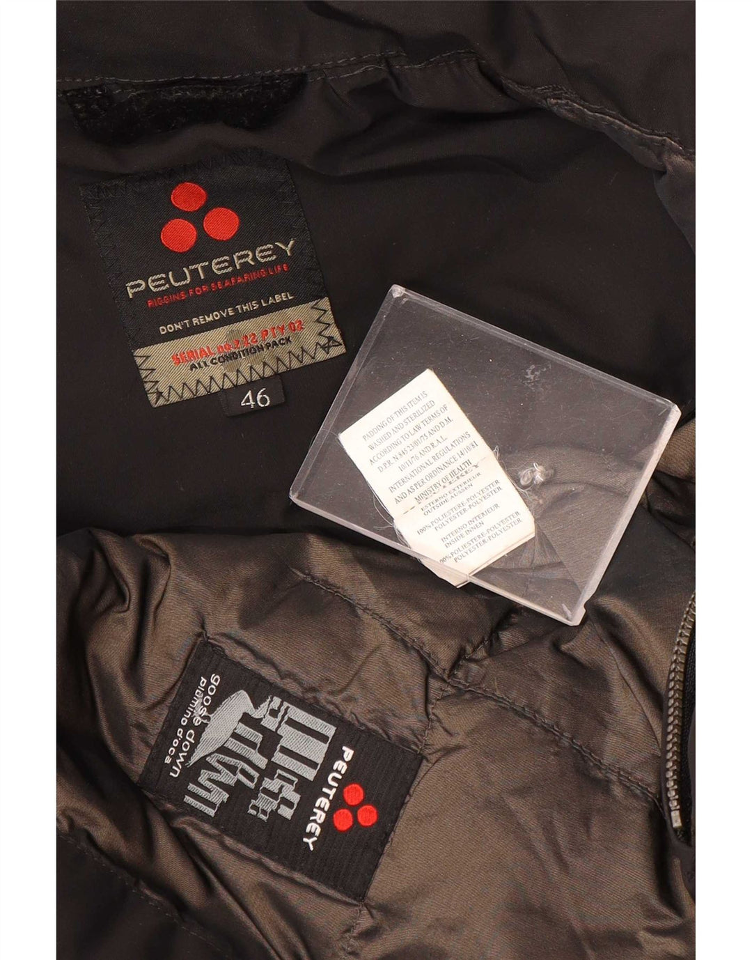 PEUTEREY Womens Padded Jacket IT 46 Large Black Polyester