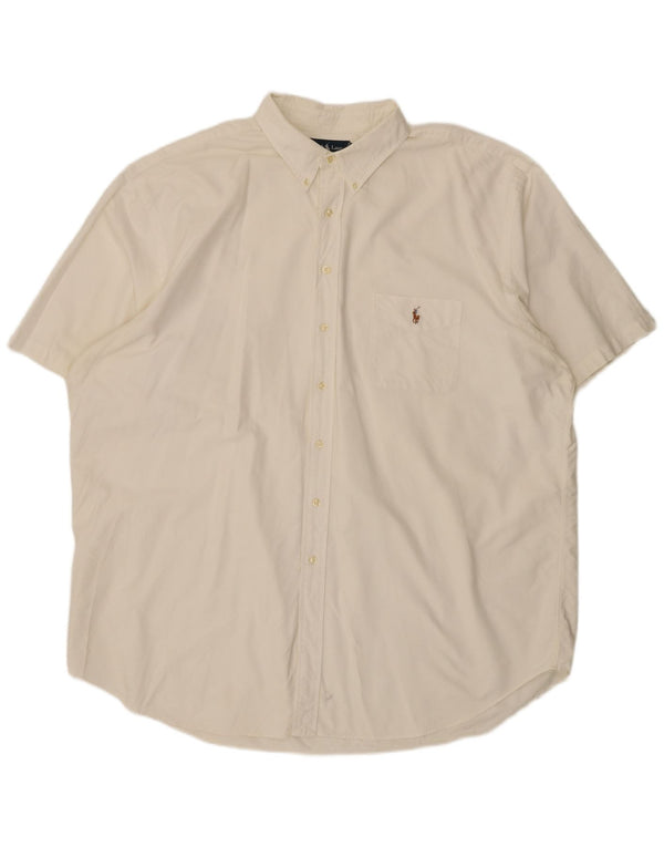 Ralph Lauren Mens Blake Short Sleeve Relaxed Fit Shirt 3XL White Cotton