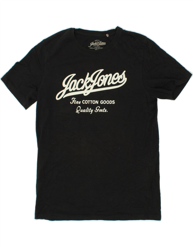 JACK & JONES Mens Graphic T-Shirt Top Large Black Cotton Vintage Jack & Jones and Second-Hand Jack & Jones from Messina Hembry 