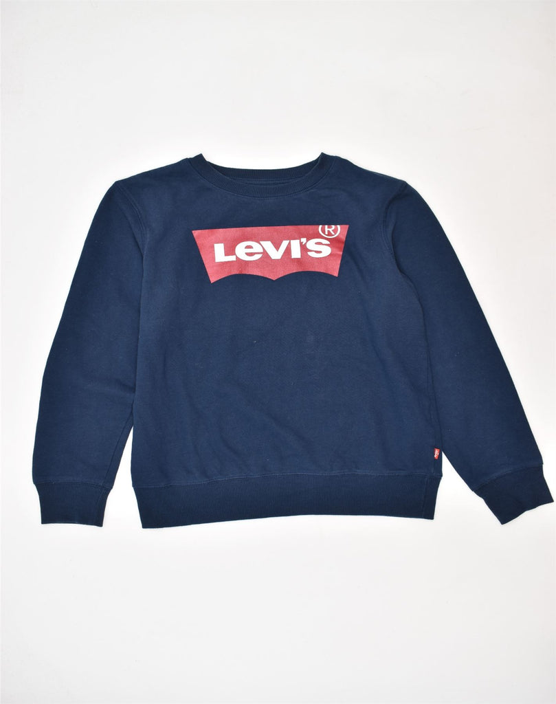 LEVI'S Boys Graphic Sweatshirt Jumper 14-15 Years Navy Blue Cotton | Vintage | Thrift | Second-Hand | Used Clothing | Messina Hembry 