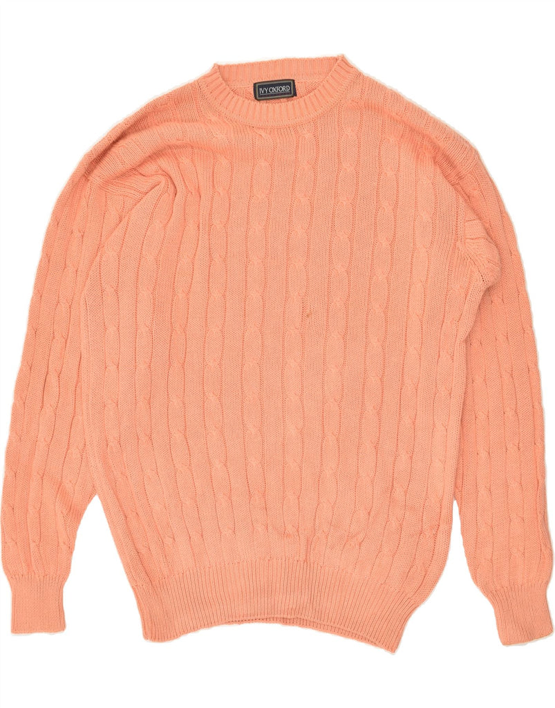 IVY OXFORD Mens Crew Neck Jumper Sweater XL Orange Cotton | Vintage Ivy Oxford | Thrift | Second-Hand Ivy Oxford | Used Clothing | Messina Hembry 