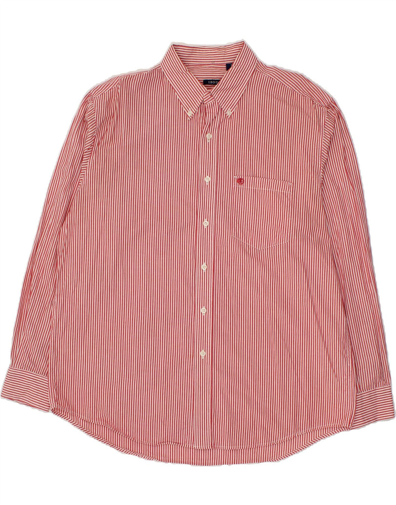 IZOD Mens Shirt XL Red Striped Cotton Vintage Izod and Second-Hand Izod from Messina Hembry 
