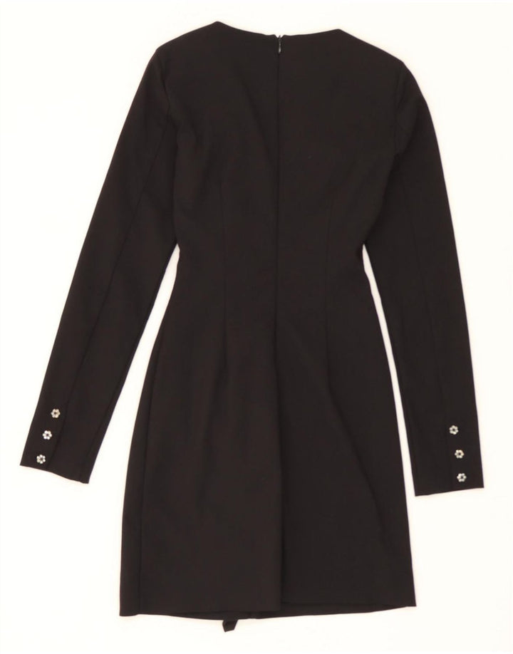 ZARA Womens Long Sleeve Sheath Dress UK 4 XS Black Polyester Vintage Zara and Second-Hand Zara from Messina Hembry 