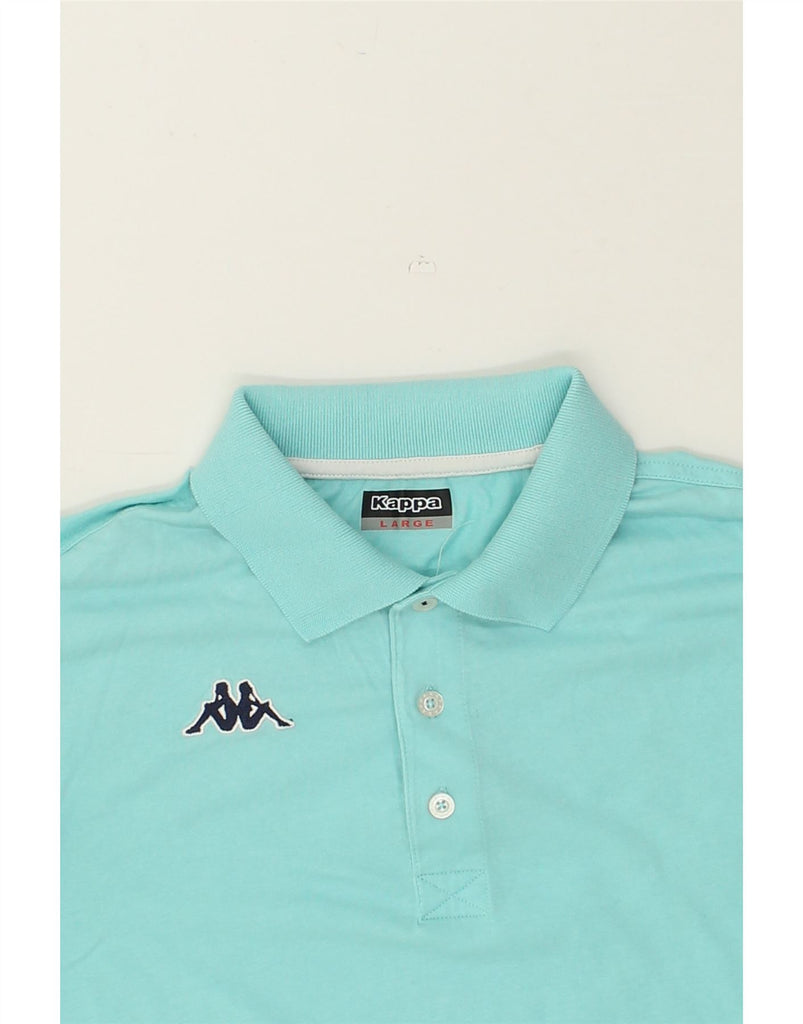 KAPPA Mens Polo Shirt Large Turquoise Cotton | Vintage Kappa | Thrift | Second-Hand Kappa | Used Clothing | Messina Hembry 