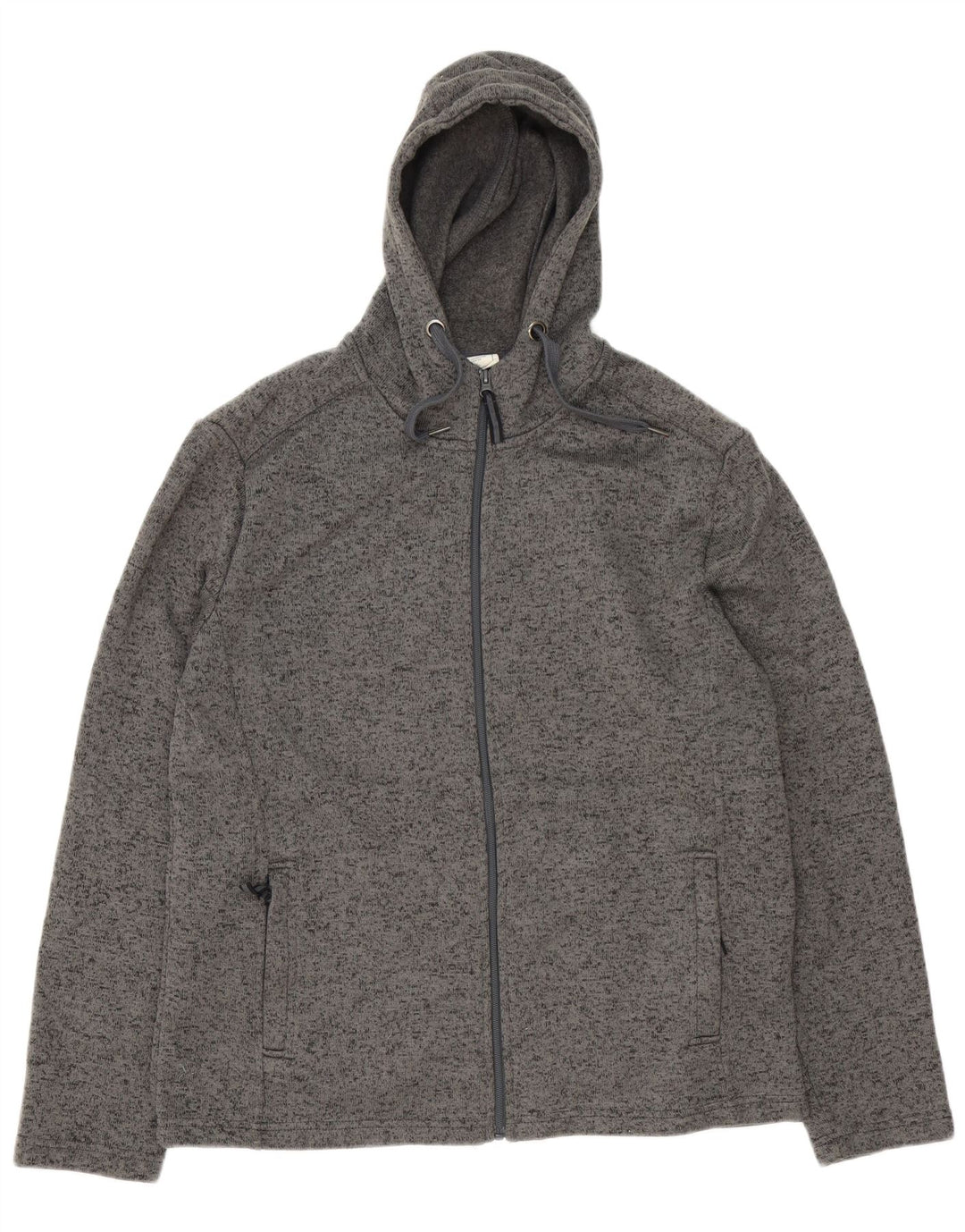 Mountain Warehouse Mens Zip Hoodie Sweater XL Grey Flecked Polyester