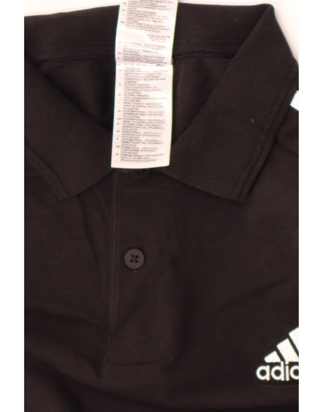 Adidas Mens Short Sleeve Regular Polo Shirt Large Black Cotton