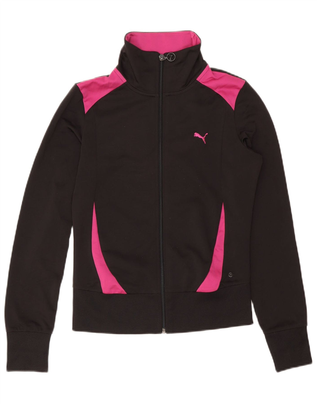 PUMA Womens Tracksuit Top Jacket UK 10 Small Black Colourblock