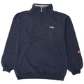 Ellesse Mens Zip Neck Sweatshirt Jumper Large Navy Blue Cotton