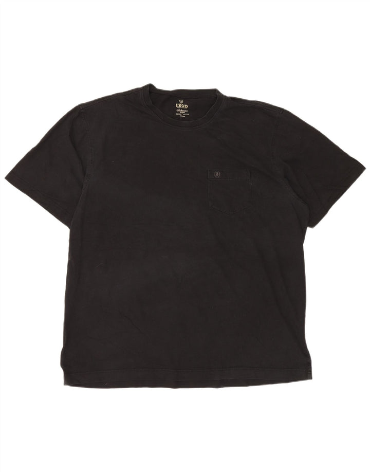 Izod Mens T-Shirt Top XL Black Cotton