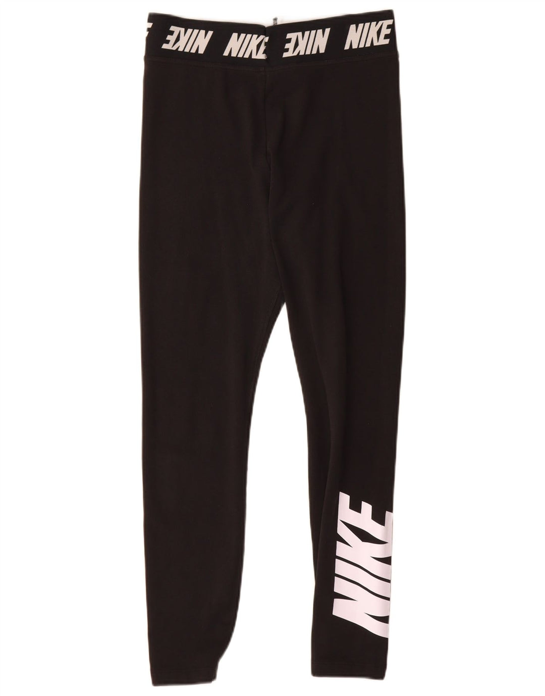 Nike Womens Graphic Leggings UK 12 Medium  Black Cotton