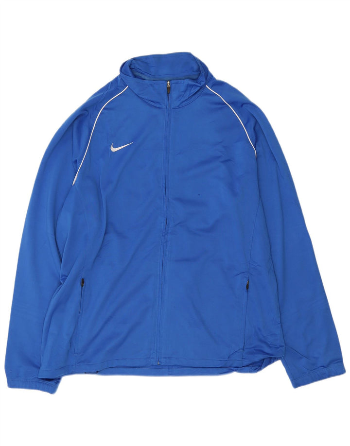 Nike Mens Tracksuit Top Jacket 2XL Blue Polyester