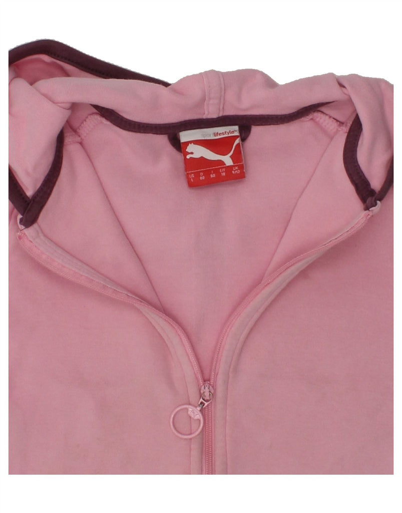 PUMA Baby Girls Hoodie Jumper 9-12 Months Pink Colourblock | Vintage Puma | Thrift | Second-Hand Puma | Used Clothing | Messina Hembry 