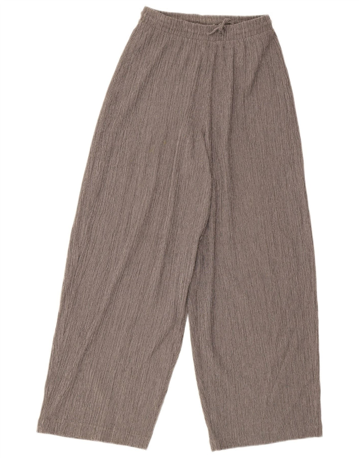 Zara Womens Wide Leg Casual Trousers Medium W30 L29 Grey Polyester Modern