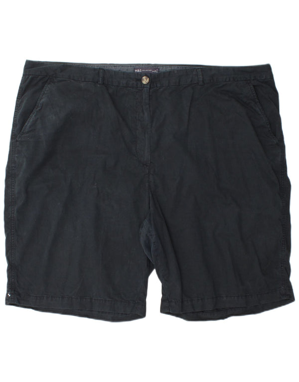 Marks & Spencer Womens Chino Shorts UK 24 4XL W48  Navy Blue Cotton