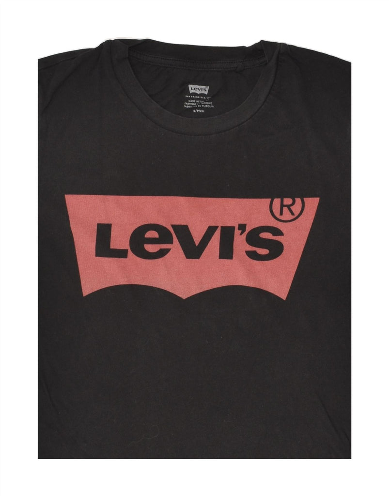 LEVI'S Womens Graphic T-Shirt Top UK 10 Small Black Cotton | Vintage Levi's | Thrift | Second-Hand Levi's | Used Clothing | Messina Hembry 