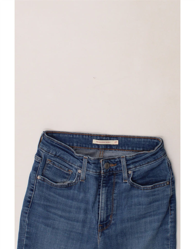 LEVI'S Womens 721 Crop High Rise Skinny Jeans W27 L24 Blue Vintage Levi's and Second-Hand Levi's from Messina Hembry 