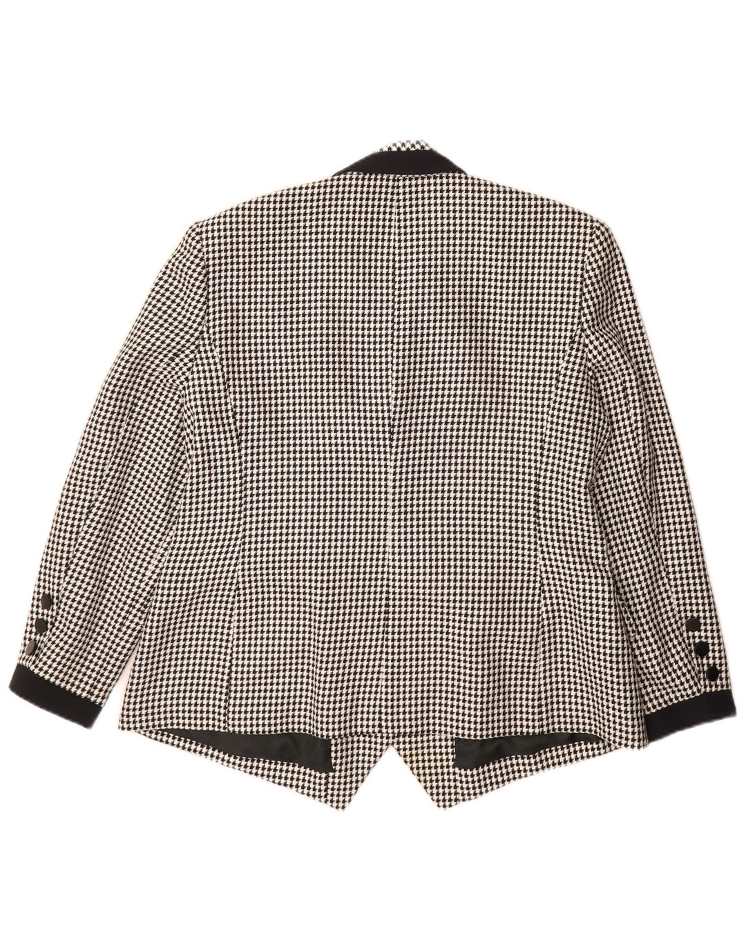 Hardob Womens Double Breasted Blazer Jacket UK 20 2XL Black Houndstooth