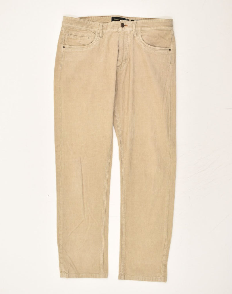 MASSIMO DUTTI Womens Straight Corduroy Trousers W32 L29 Beige | Vintage Massimo Dutti | Thrift | Second-Hand Massimo Dutti | Used Clothing | Messina Hembry 