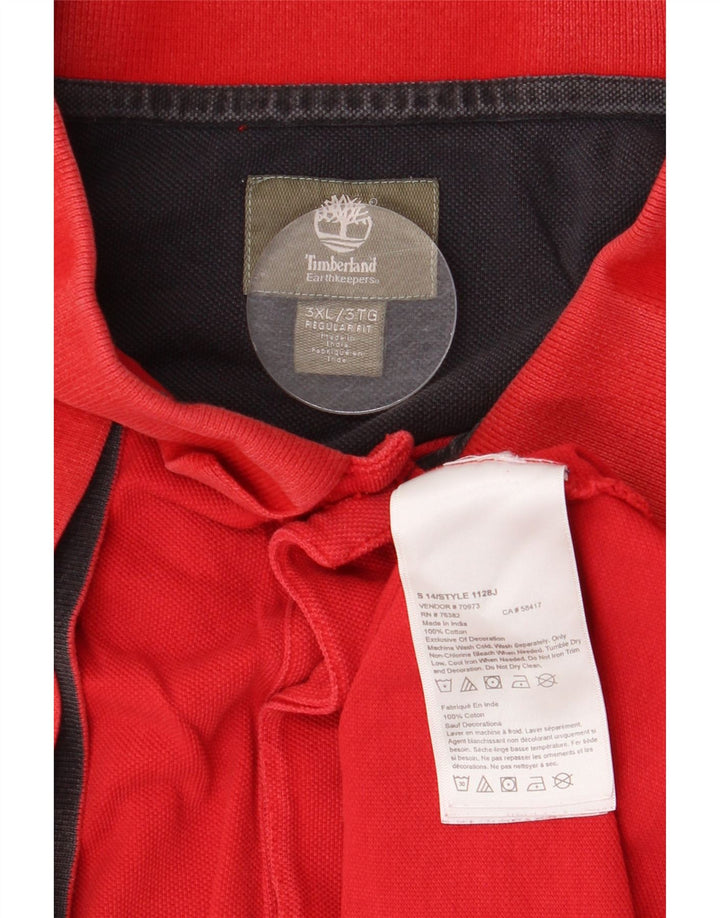 Timberland Mens Earthkeepers Regular Fit Polo Shirt 3XL Red Cotton