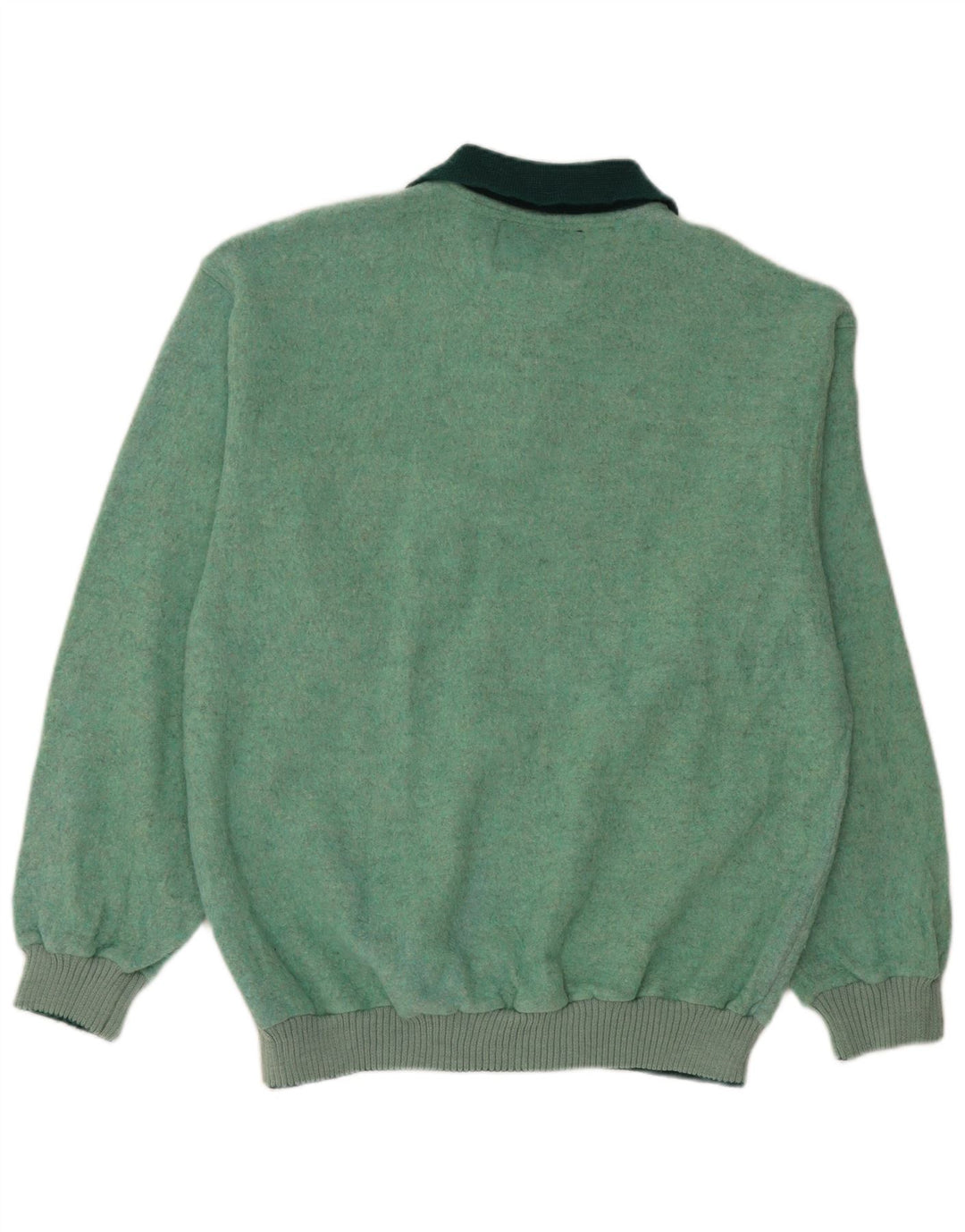 DIADORA Mens Polo Neck Jumper Sweater Large Green Wool