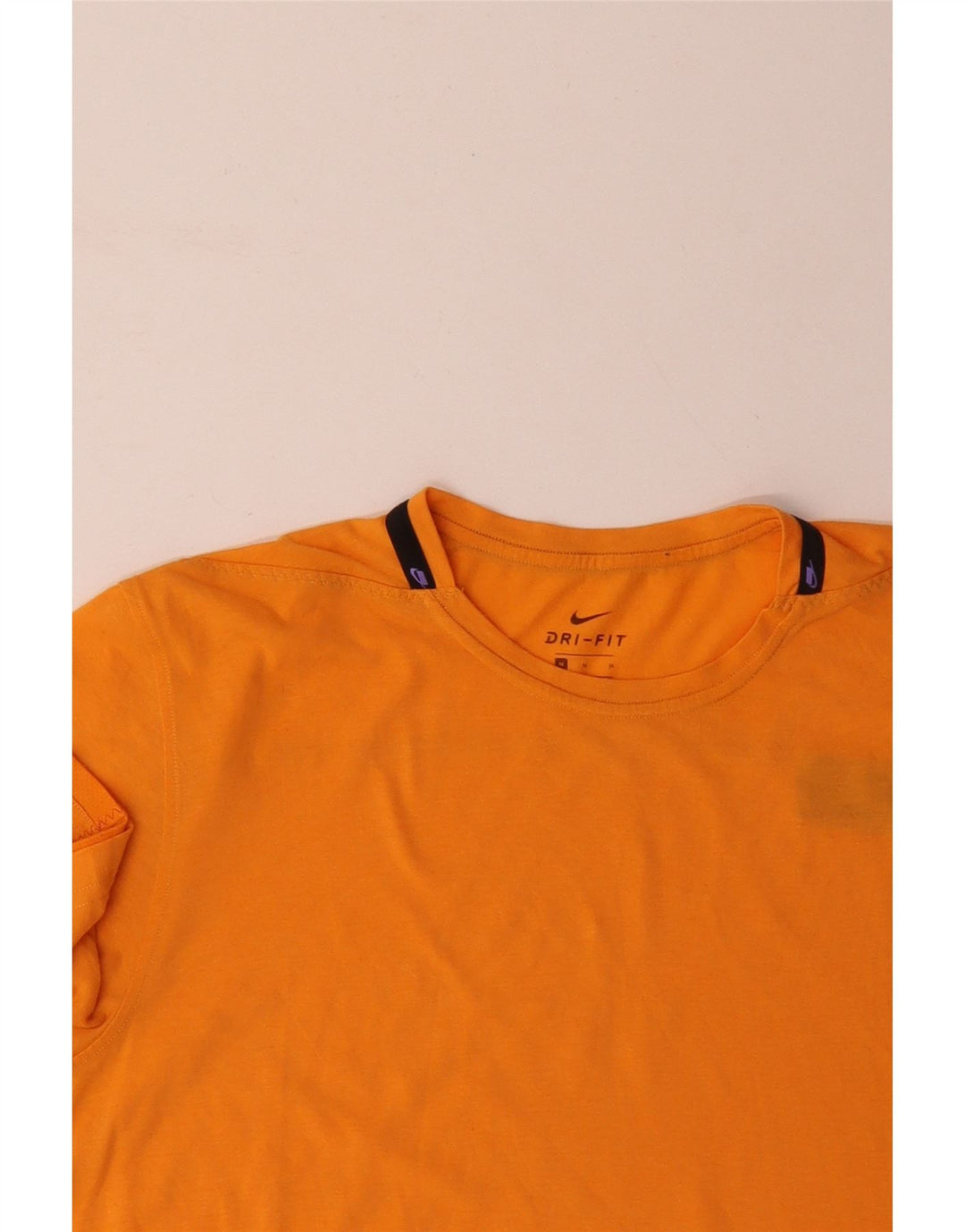 NIKE Mens Dri Fit T-Shirt Top Medium Orange Cotton